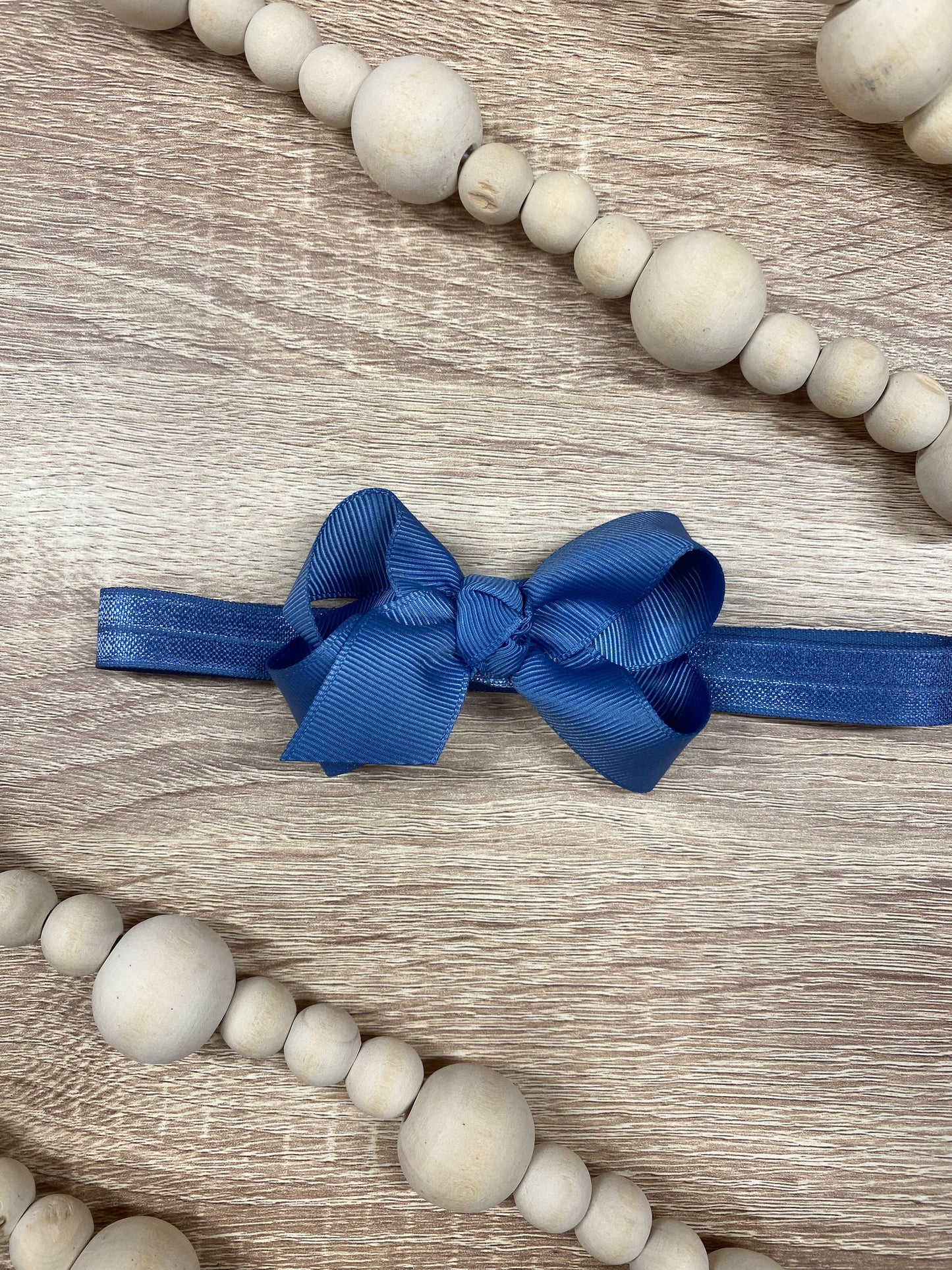 Smoke Blue Original Grosgrain Hair Bow Headband