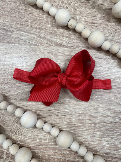 Red Essential Grosgrain Hair Bow Headband