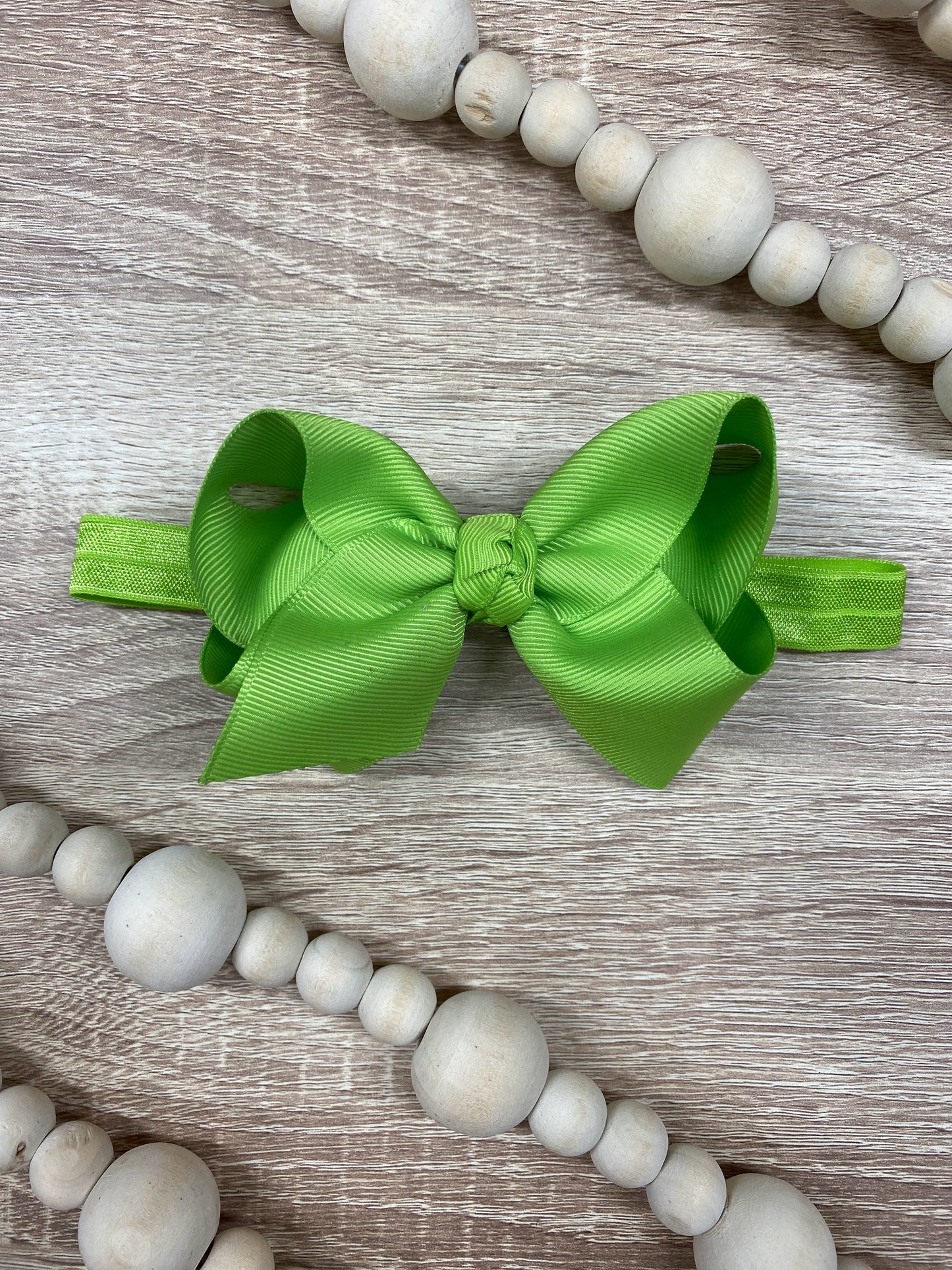 Lime Green Essential Grosgrain Hair Bow Headband