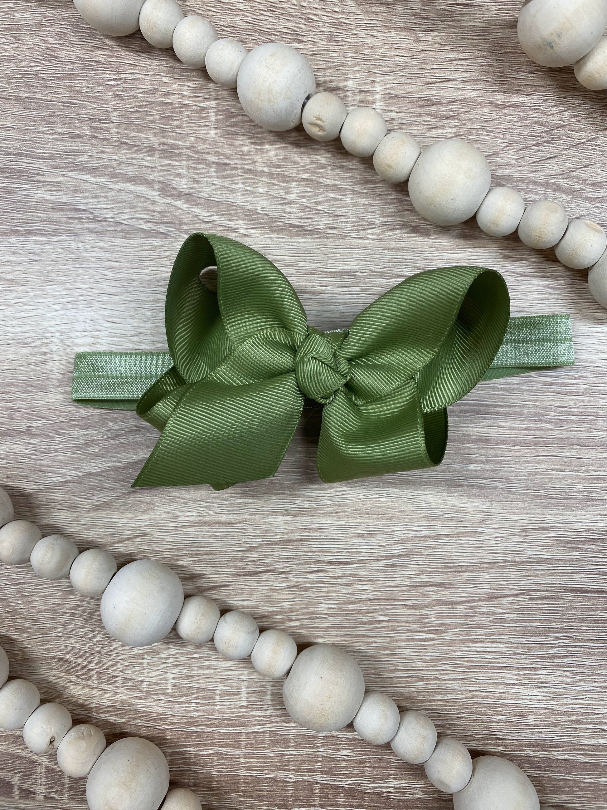 Olive Essential Grosgrain Hair Bow Headband