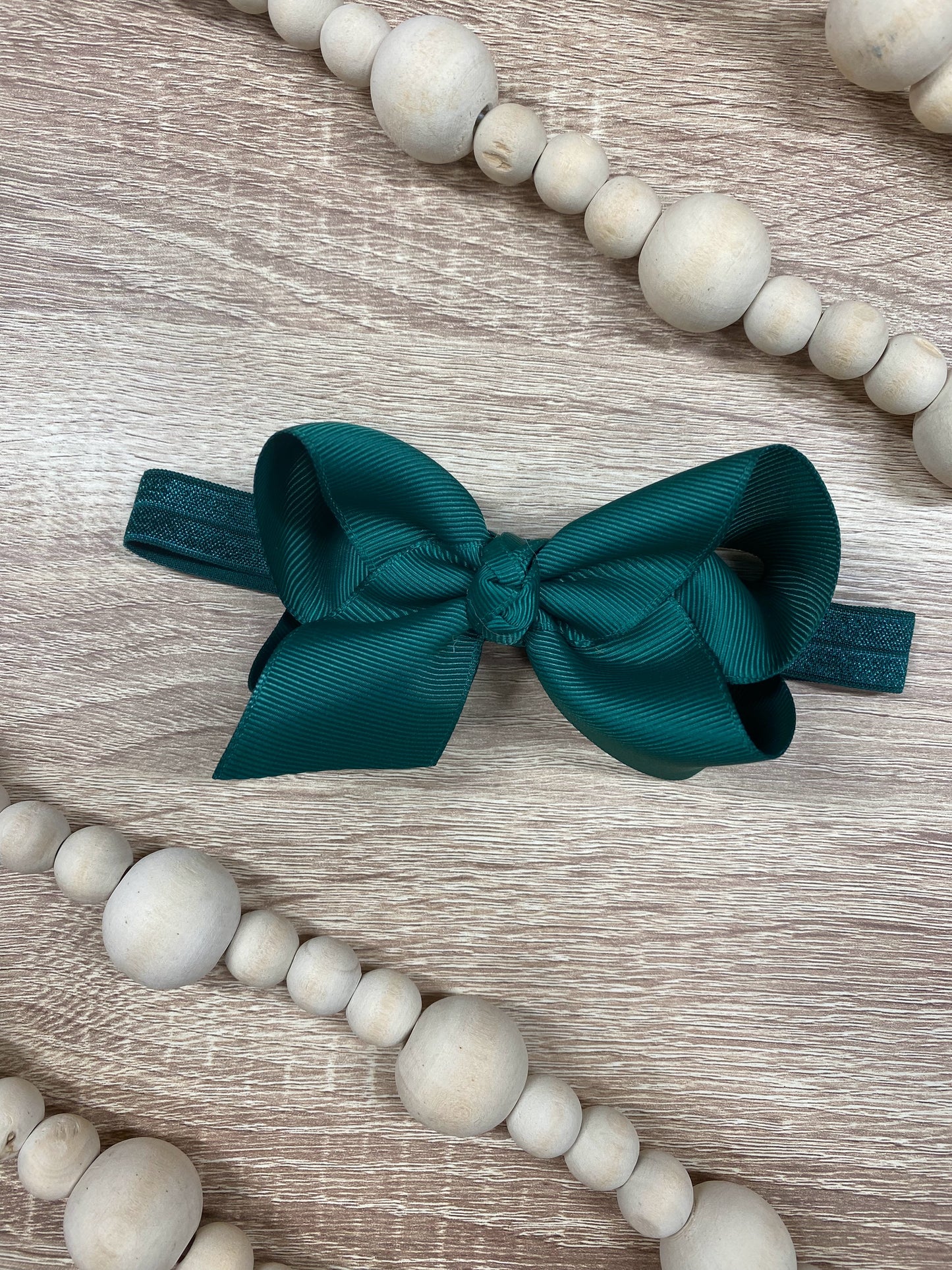 Hunter Green Essential Grosgrain Hair Bow Headband