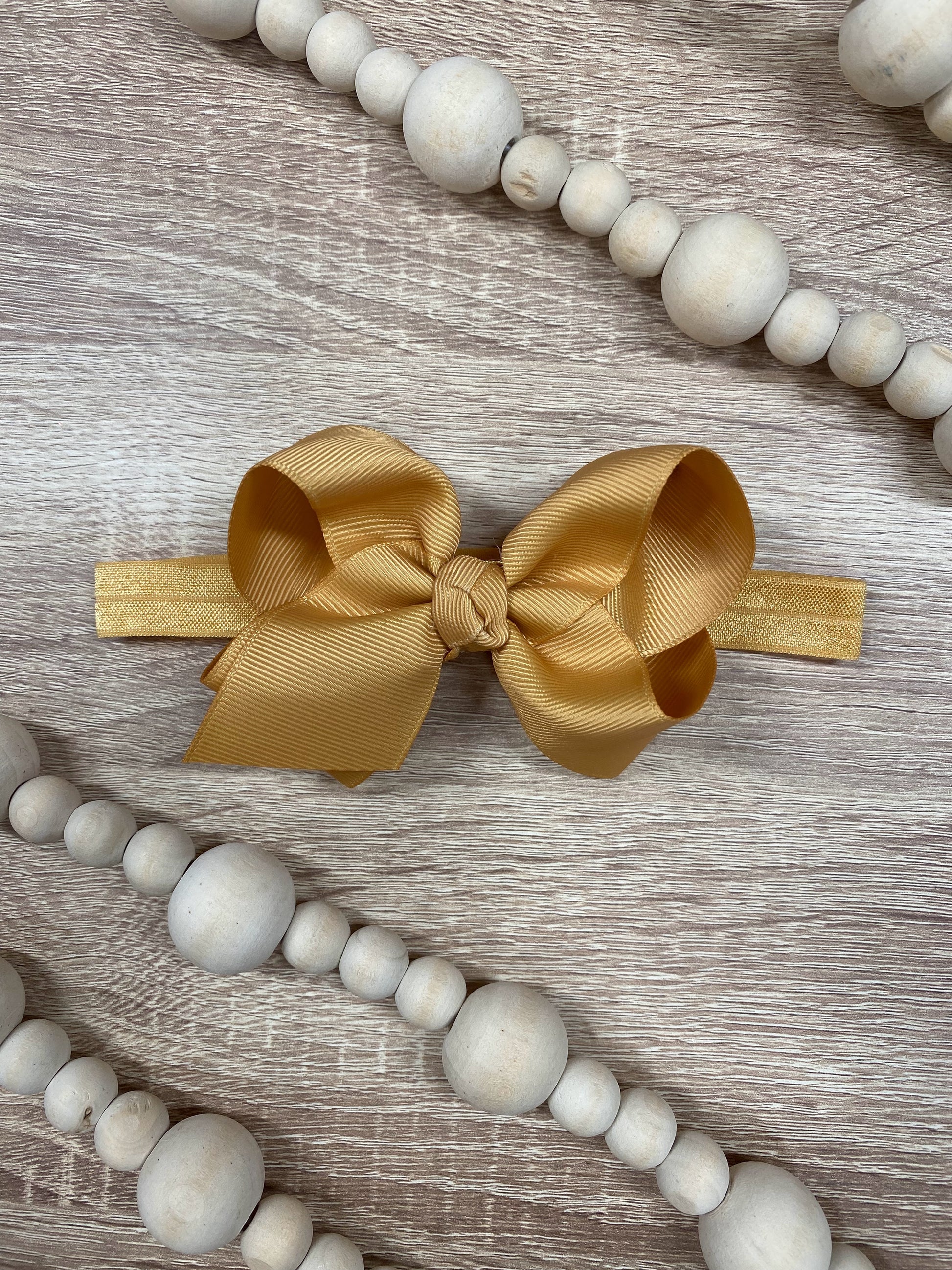 Gold Essential Grosgrain Hair Bow Headband