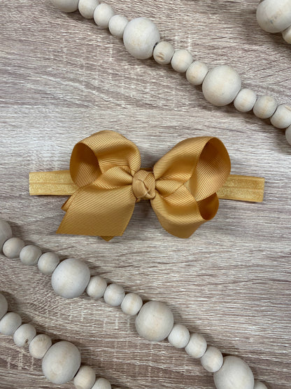 Gold Essential Grosgrain Hair Bow Headband