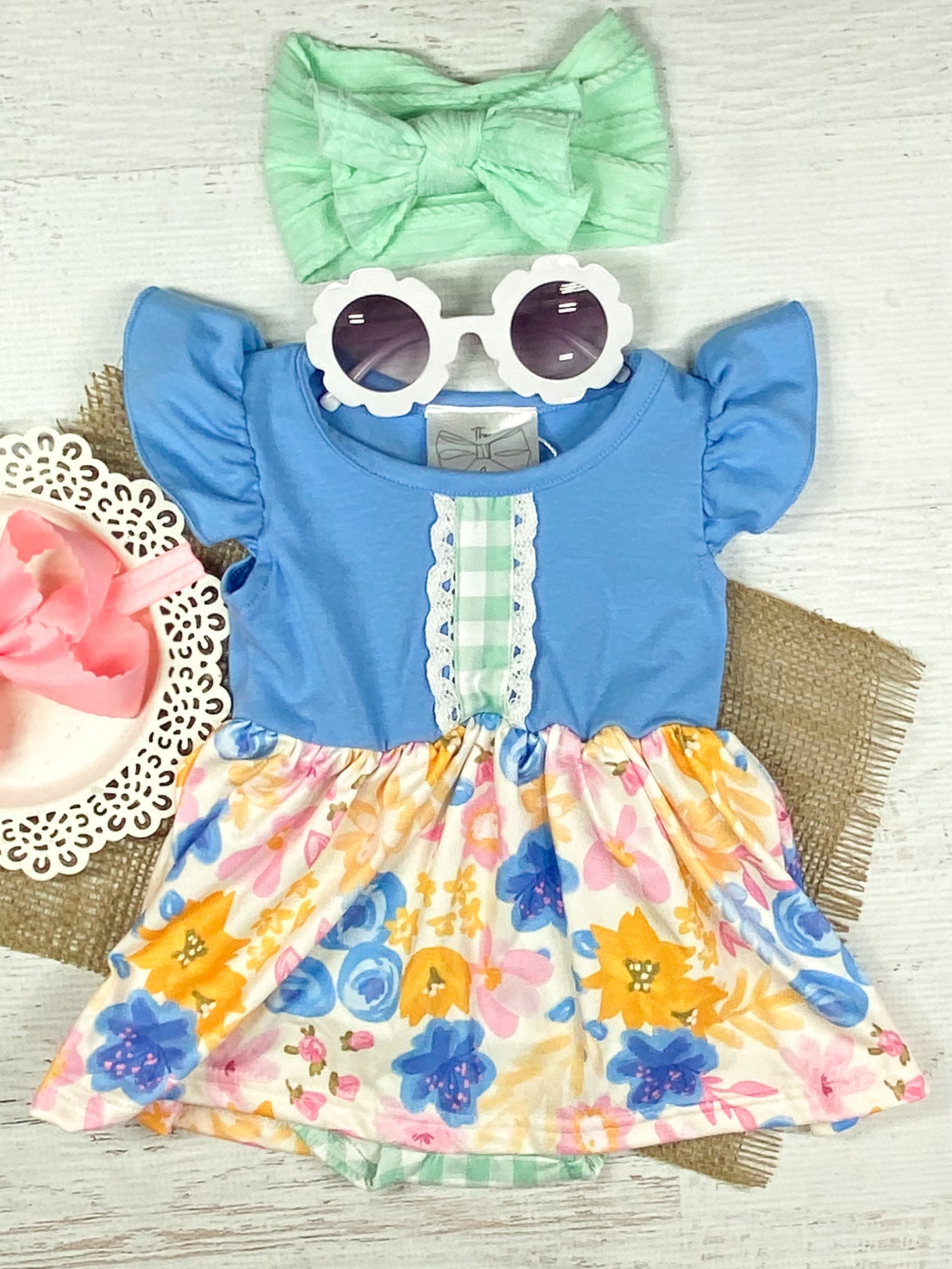 Periwinkle Floral Infant Romper