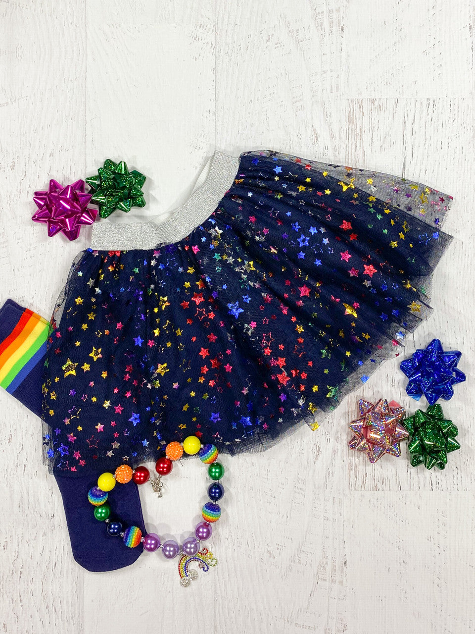 Rainbow Sparkly Stars Tutu