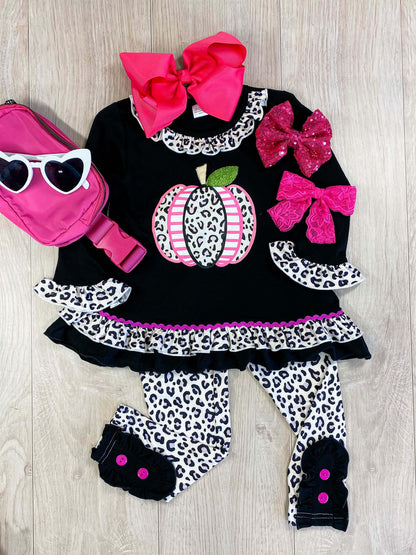 Cheetah Print Pink Pumpkin Pants Set