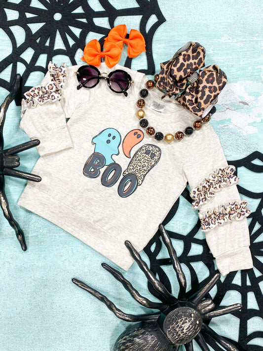 Boo animal print sweatshirt