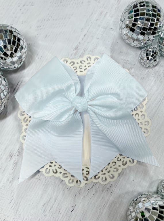 white solid cheer bow