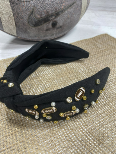 Black Football Glam Headband