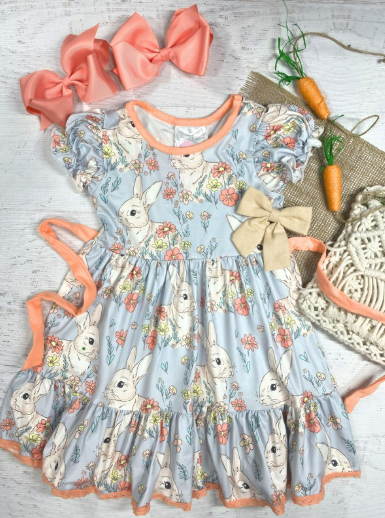 Classic Easter Bunny Floral Dress