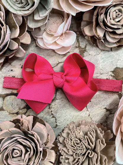 Neon Pink Essential Grosgrain Hair Bow Headband