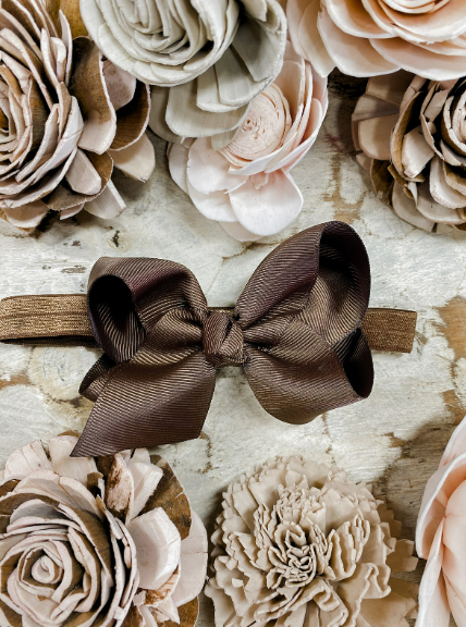 Chocolate Essential Grosgrain Hair Bow Headband