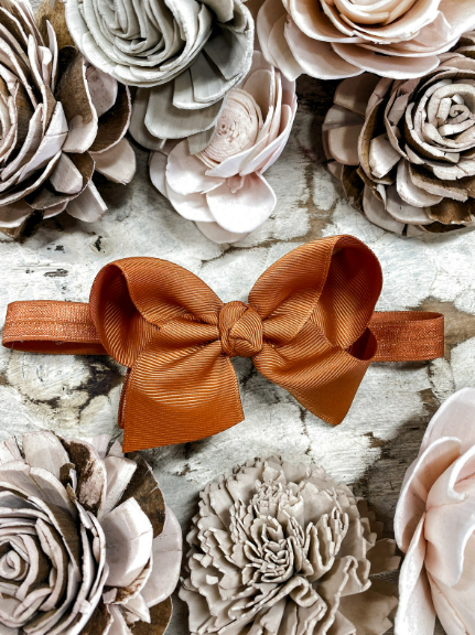 Copper Essential Grosgrain Hair Bow Headband