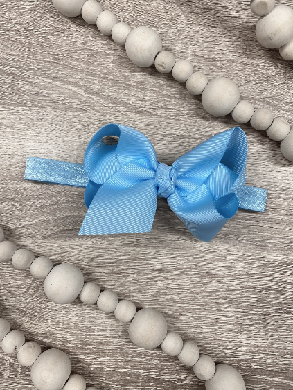 Sky Blue Essential Grosgrain Hair Bow Headband