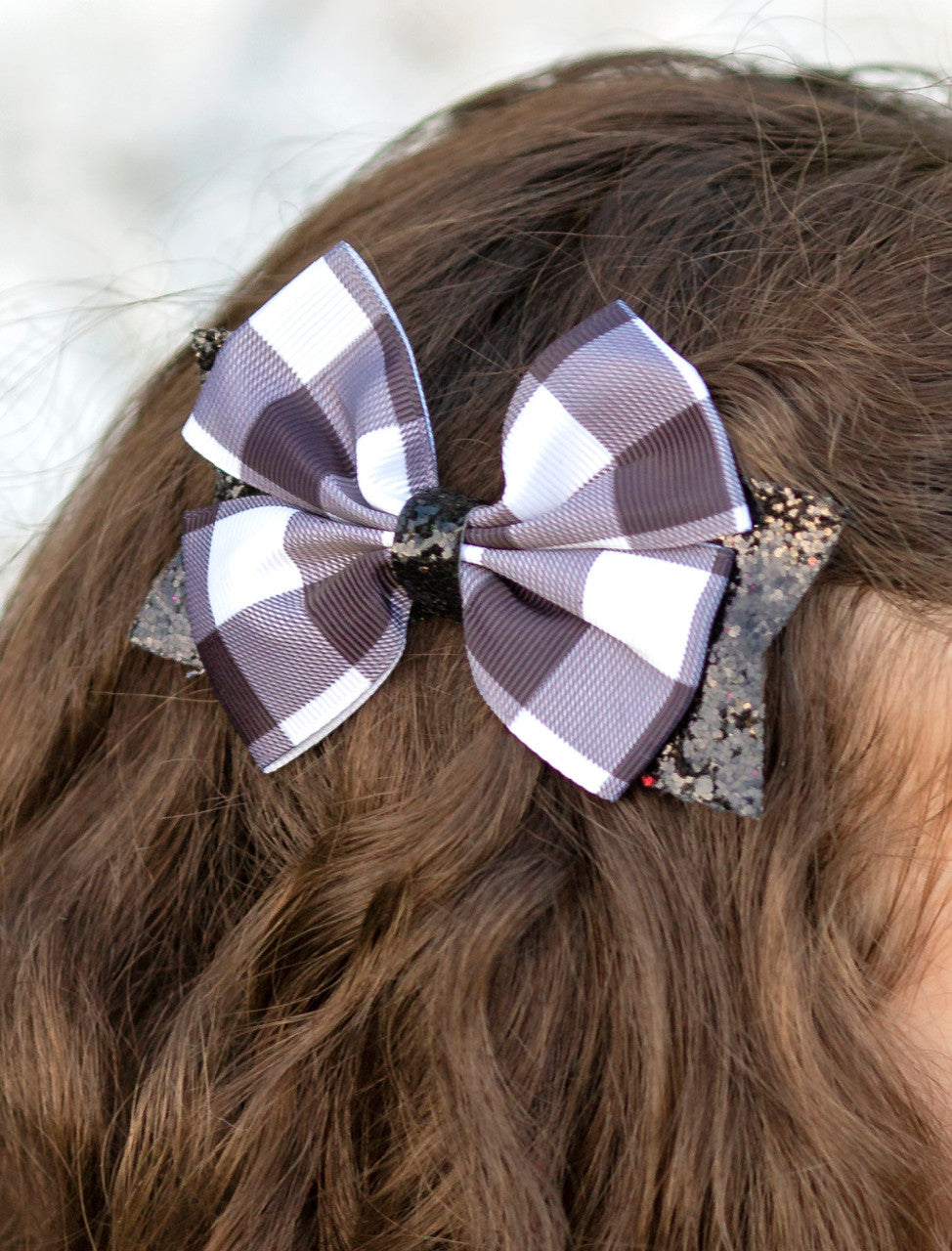 Close up of plaid bow