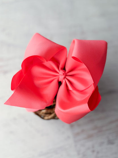 neon pink big jumbo size hair bow