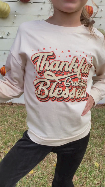 Thankful Grateful Blessed Retro Top