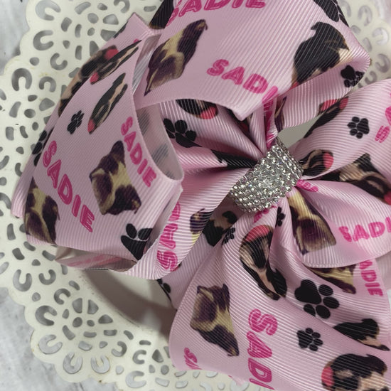 Custom printed ribbon hair bows video 