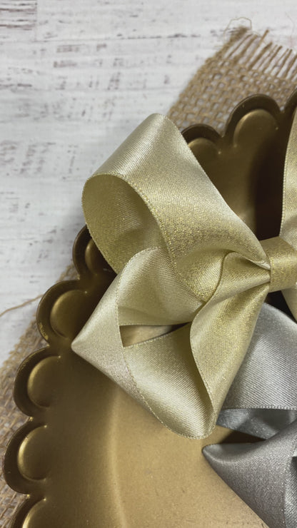 Shimmer Satin Hair Bows - Alligator Clip - 4.5"