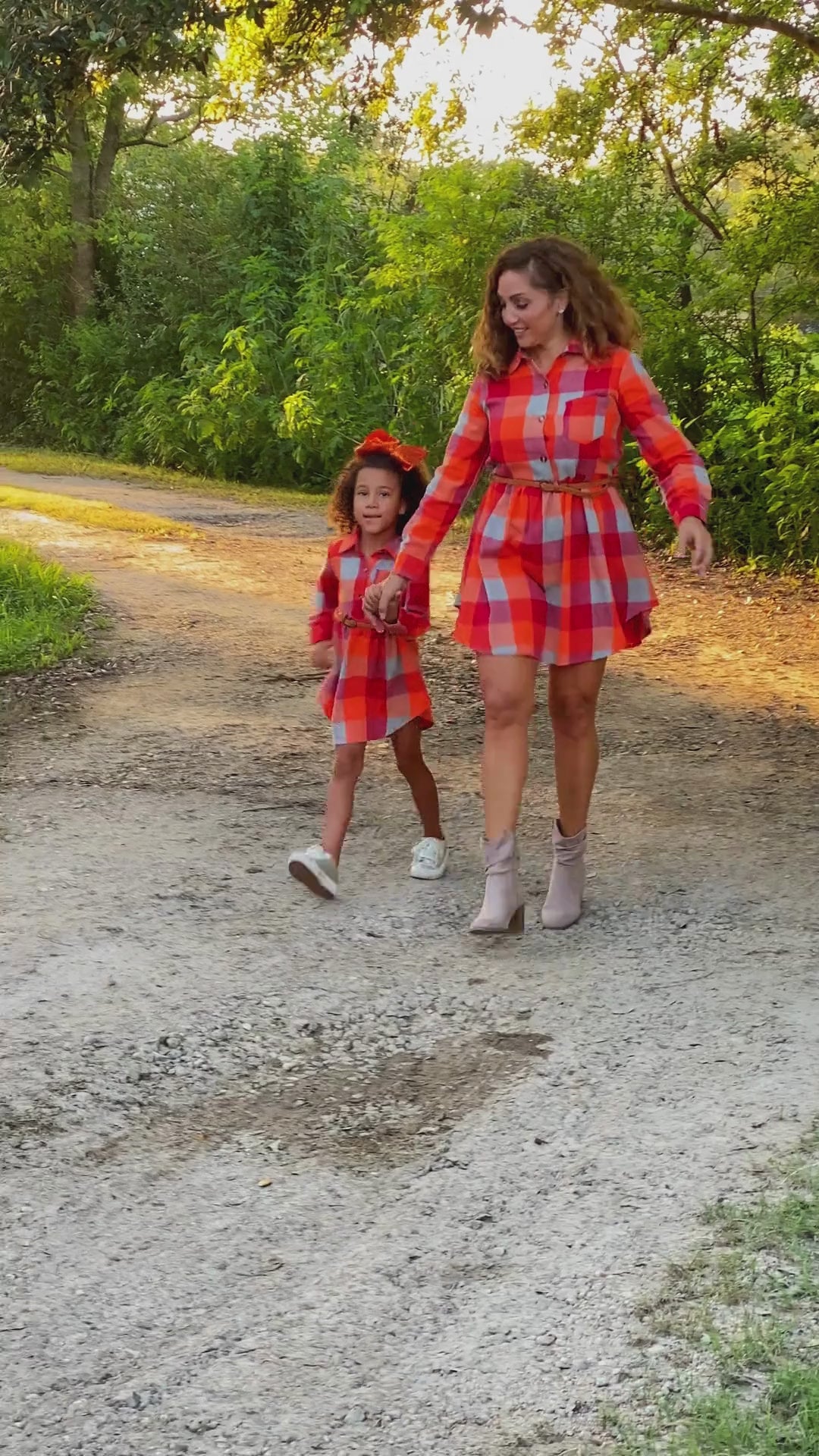 Autumn hues plaid dress mom and me video